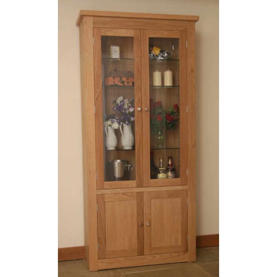 Andrena Elements EL875 Tall wide Glazed Bookcase with Bottom Doors
