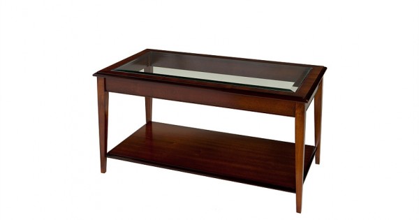 Mahogany coffee table with glass top discount