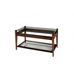 A809 Sheraton Oblong Coffee Table with Raised Glass Top & Glass Shelf