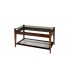 A809 Sheraton Oblong Coffee Table with Raised Glass Top & Glass Shelf