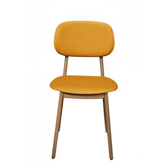 Tambour & Holcot Bari Grey Chair in Plush Mustard - SOLD IN PAIRS 