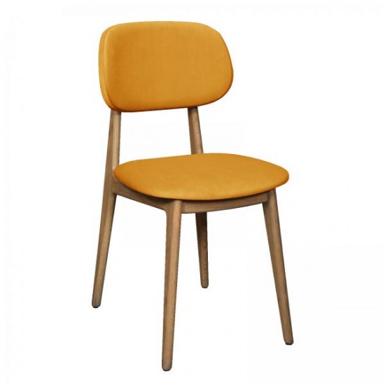 Tambour & Holcot Bari Grey Chair in Plush Mustard - SOLD IN PAIRS 