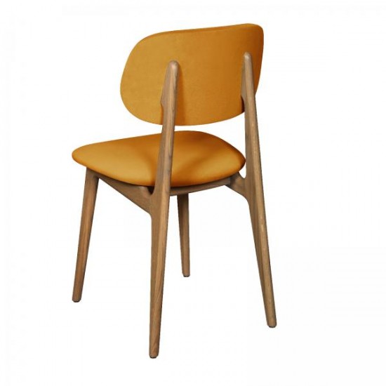 Tambour & Holcot Bari Grey Chair in Plush Mustard - SOLD IN PAIRS 