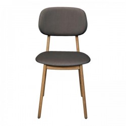 Tambour & Holcot Bari Grey Chair in Plush Steel - SOLD IN PAIRS