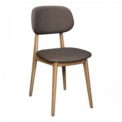 Tambour & Holcot Bari Grey Chair in Plush Steel - SOLD IN PAIRS