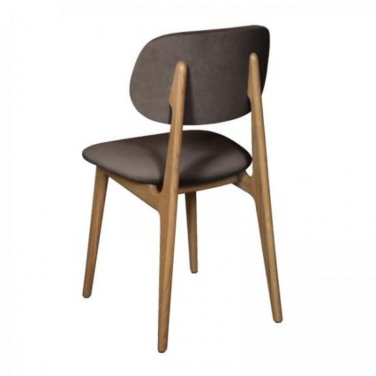 Tambour & Holcot Bari Grey Chair in Plush Steel - SOLD IN PAIRS