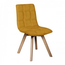 Tambour & Holcot Dolomite Grey Leg Dining Chair in Mustard - SOLD IN PAIRS