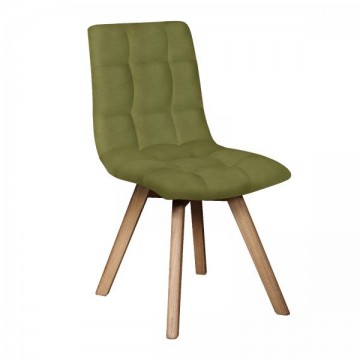 Tambour & Holcot Dolomite Grey Leg Dining Chair in Olive