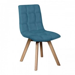 Tambour & Holcot Dolomite Grey Leg Dining Chair in Teal - SOLD IN PAIRS