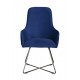 Tambour & Holcot Utah Chair in Plush Marine - Pewter Metal Leg 