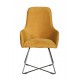 Tambour & Holcot Utah Chair in Plush Mustard - Pewter Metal Leg 