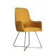 Tambour & Holcot Utah Chair in Plush Mustard - Pewter Metal Leg 