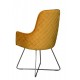 Tambour & Holcot Utah Chair in Plush Mustard - Pewter Metal Leg 