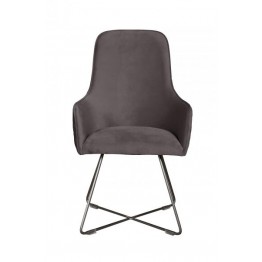 Tambour & Holcot Utah Chair in Plush Steel - Pewter Metal Leg - Get £££s of Love2Shop vouchers when you shop with us. 