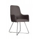 Tambour & Holcot Utah Chair in Plush Steel - Pewter Metal Leg