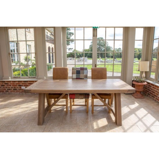 Holcot Monastery Refectory Dining Table - Grey Finish