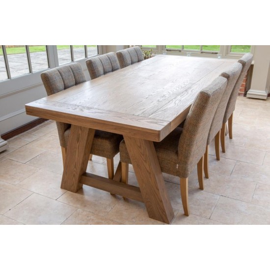 Holcot Monastery Refectory Dining Table - Grey Finish