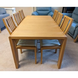  SHOWROOM CLEARANCE ITEM - Ercol Furniture Bosco Medium Extending Dining Table with six dining chairs