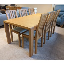 SHOWROOM CLEARANCE ITEM - Ercol Furniture Bosco Medium Extending Dining Table with six dining chairs