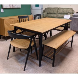  SHOWROOM CLEARANCE ITEM - Ercol Furniture Monza Dining Table with Chairs & Bench