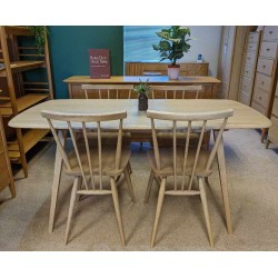  SHOWROOM CLEARANCE ITEM - Ercol Furniture Plank Table with All Purpose Chairs - Models 7382 & 7755