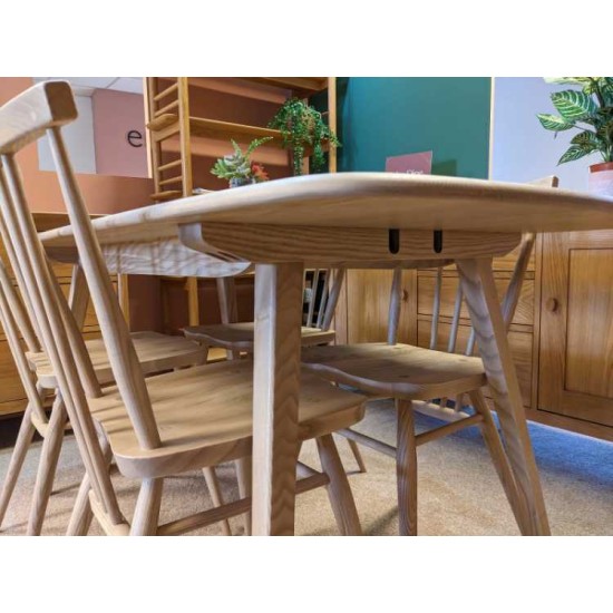  SHOWROOM CLEARANCE ITEM - Ercol Furniture Plank Table with All Purpose Chairs - Models 7382 & 7755