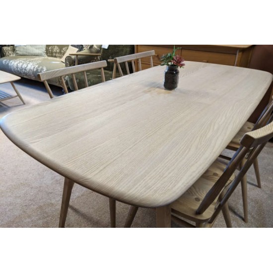  SHOWROOM CLEARANCE ITEM - Ercol Furniture Plank Table with All Purpose Chairs - Models 7382 & 7755