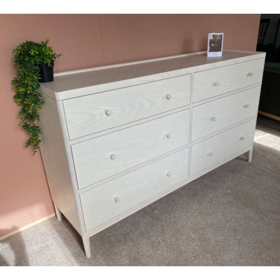  SHOWROOM CLEARANCE ITEM - Ercol Furniture Salina 6 Drawer Wide Chest - Model 3895 - DISCONTINUED PT FINISH - ONLY ONE LEFT