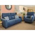  SHOWROOM CLEARANCE ITEM - Fama Axel Sofa with Adam recliner in Lyon 476 Blue fabric