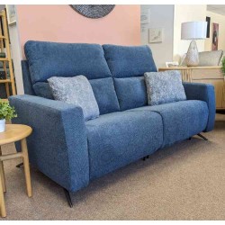  SHOWROOM CLEARANCE ITEM - Fama Axel Sofa with Adam recliner in Lyon 476 Blue fabric