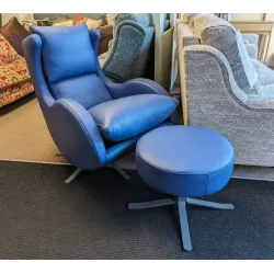  SHOWROOM CLEARANCE ITEM - Fama Lenny Swivel Chair & Stool 
