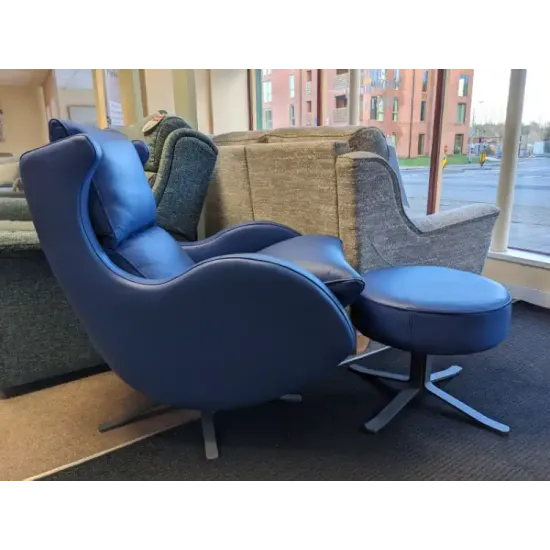  SHOWROOM CLEARANCE ITEM - Fama Lenny Swivel Chair & Stool 