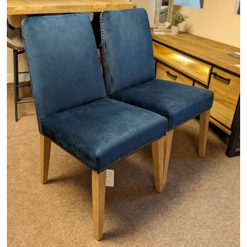  SHOWROOM CLEARANCE ITEM - 2 Rex fabric chairs From Frank Hudson Living collection - Atlantic Velvet