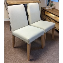  SHOWROOM CLEARANCE ITEM - 2 Rex fabric chairs From Frank Hudson Living collection - Cement Linen 