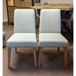  SHOWROOM CLEARANCE ITEM - 2 Rex fabric chairs From Frank Hudson Living collection - Cement Linen 