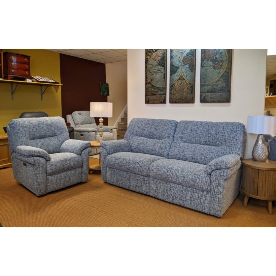  SHOWROOM CLEARANCE ITEM - G Plan Seattle Suite - 3 Seater Sofa and Power Recliner with Adjustable Lumbar Cushion