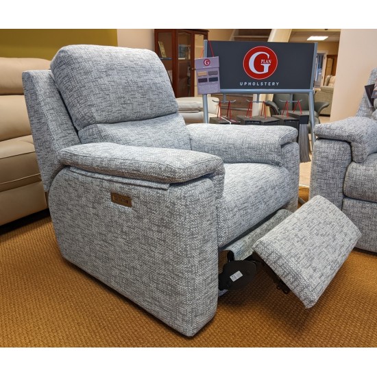  SHOWROOM CLEARANCE ITEM - G Plan Harper Large Sofa & Power Recliner with Adjustable Head Cushion & Lumbar Support