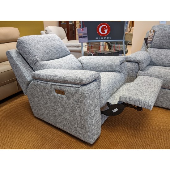  SHOWROOM CLEARANCE ITEM - G Plan Harper Large Sofa & Power Recliner with Adjustable Head Cushion & Lumbar Support