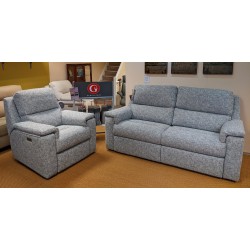  SHOWROOM CLEARANCE ITEM - G Plan Harper Large Sofa & Power Recliner with Adjustable Head Cushion & Lumbar Support