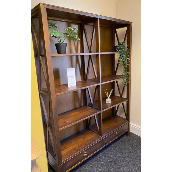  SHOWROOM CLEARANCE ITEM - Laura Ashley Balmoral Double Bookcase in Chestnut shade