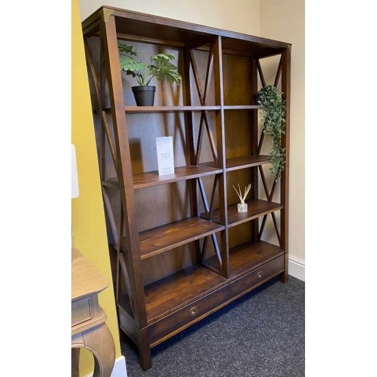  SHOWROOM CLEARANCE ITEM - Laura Ashley Balmoral Double Bookcase in Chestnut shade