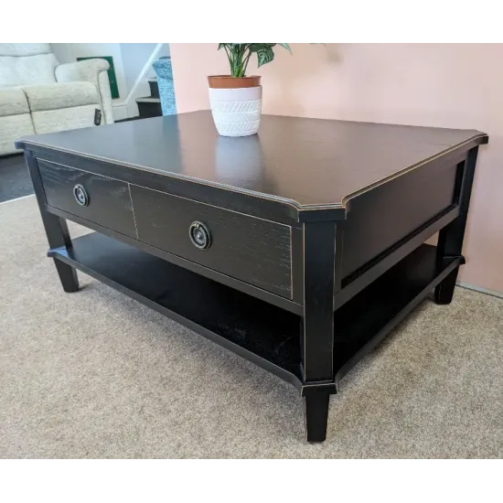  SHOWROOM CLEARANCE ITEM - Laura Ashley Henshaw 2 Drawer Coffee Table in Black