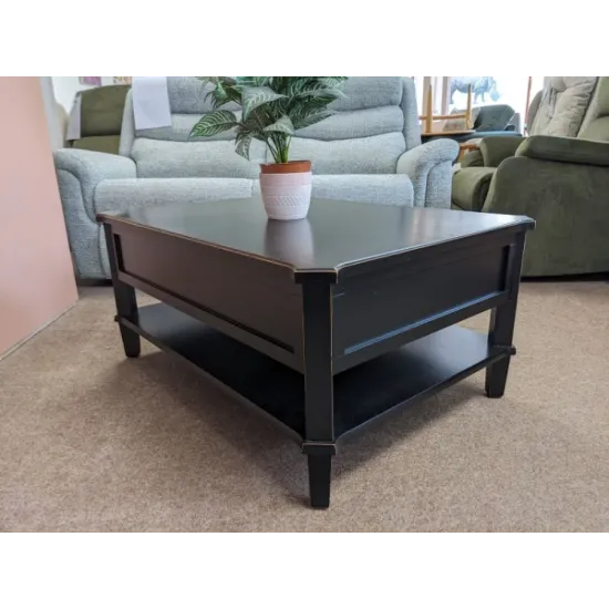  SHOWROOM CLEARANCE ITEM - Laura Ashley Henshaw 2 Drawer Coffee Table in Black