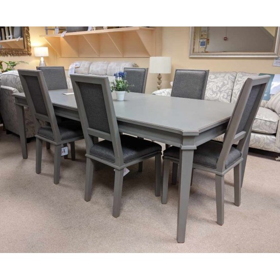  SHOWROOM CLEARANCE ITEM - Laura Ashley Henshaw Dining Suite in Pale Charcoal Shade