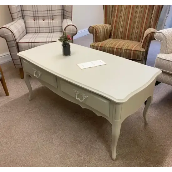  SHOWROOM CLEARANCE ITEM - Laura Ashley Provencale 2 Drawer Coffee Table in Dove Grey shade