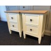  SHOWROOM CLEARANCE ITEM - Pair of Bedside Chests - Calico Painted with Oak Tops 