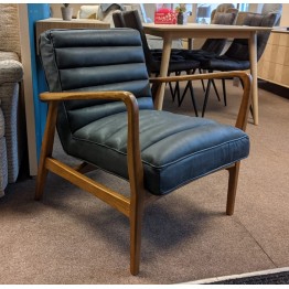  SHOWROOM CLEARANCE ITEM - Grey Leather Datsun Accent Chair