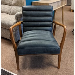  SHOWROOM CLEARANCE ITEM - Grey Leather Datsun Accent Chair
