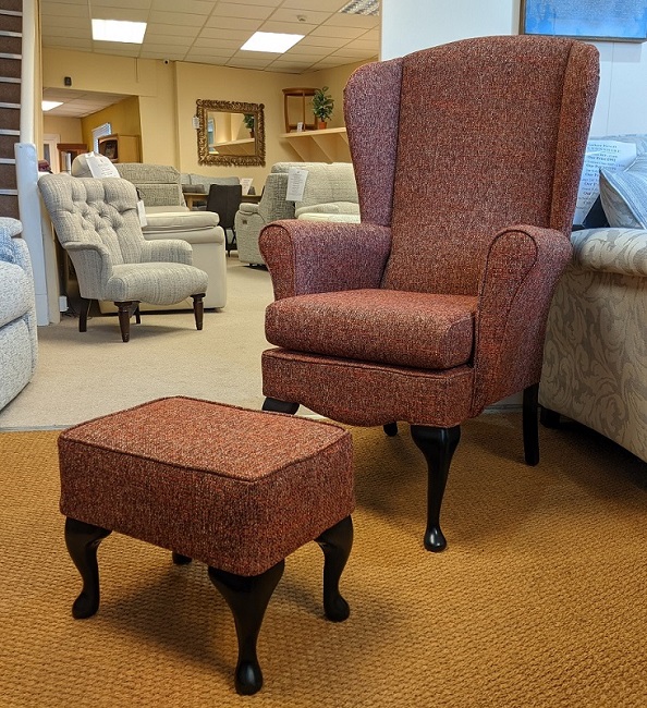 Wingback chair and stool discount