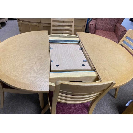  SHOWROOM CLEARANCE ITEM - Shadows Furniture 115 Extending Table & Four 225 Ladderback Chairs